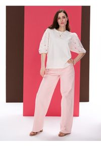 Sinsay - Jeansy baggy - różowy. Kolor: różowy #1