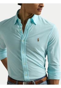 Polo Ralph Lauren Koszula 710932545009 Turkusowy Slim Fit. Typ kołnierza: polo. Kolor: turkusowy. Materiał: bawełna