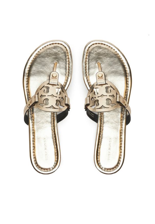 Tory Burch Japonki Miller 162596 Złoty. Kolor: złoty. Materiał: skóra