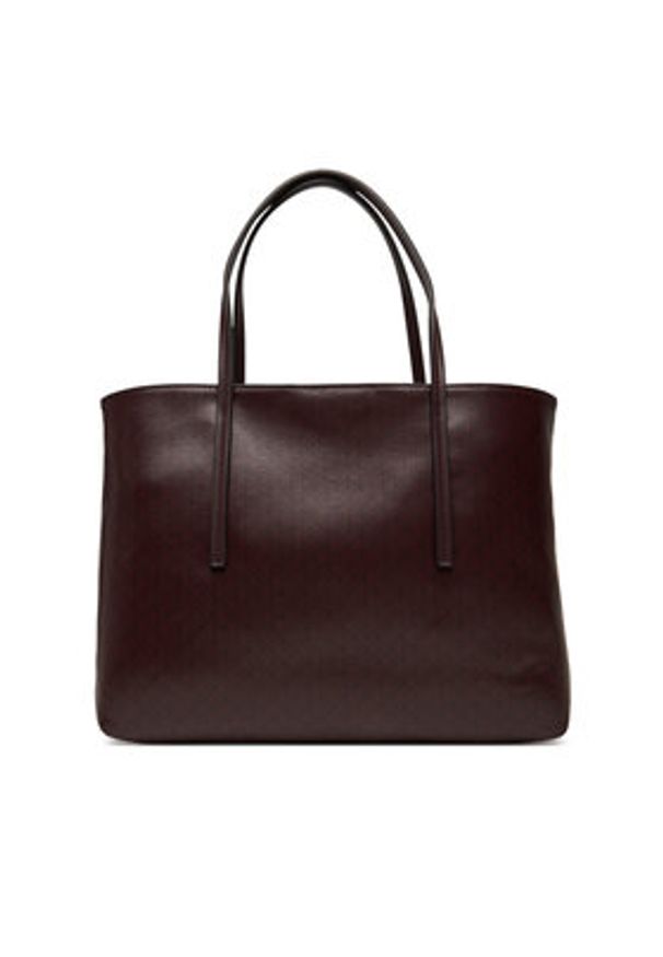 Calvin Klein Torebka Emblem Aop Small Tote LV04F3267G Bordowy. Kolor: czerwony. Materiał: skórzane