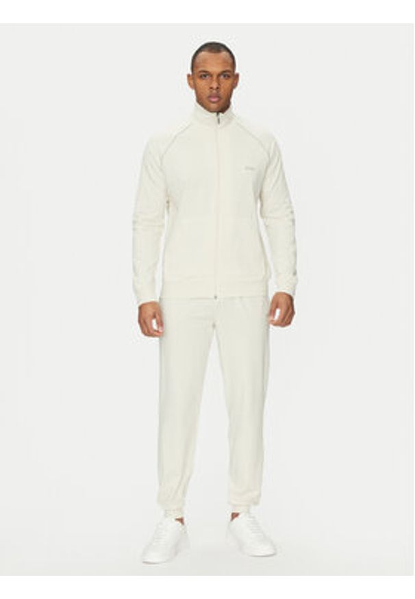 BOSS Spodnie dresowe Mix&Match 50515305 Biały Regular Fit. Kolor: biały. Materiał: bawełna