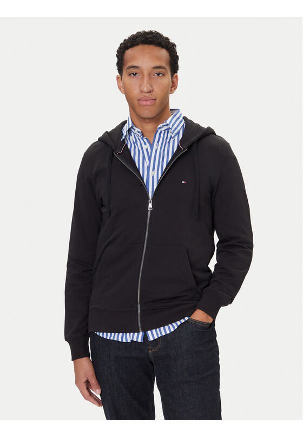 TOMMY HILFIGER - Tommy Hilfiger Bluza Essential MW0MW37239 Czarny Regular Fit. Kolor: czarny. Materiał: bawełna