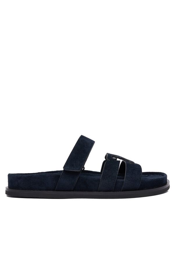 Klapki Tory Burch. Kolor: niebieski. Styl: sportowy