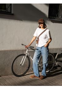 Reserved - T-shirt oversize z merceryzowanej bawełny - biały. Kolor: biały. Materiał: bawełna