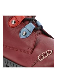 Czerwone Botki Armodo Skórzane Buty Damskie. Kolor: czerwony. Materiał: skóra #4
