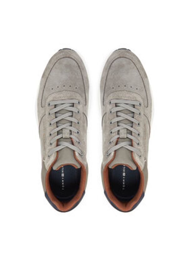 TOMMY HILFIGER - Tommy Hilfiger Sneakersy Premium Suede Hybrid FM0FM05690 Szary. Kolor: szary. Materiał: skóra, zamsz