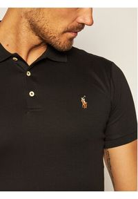 Polo Ralph Lauren Polo Ssl-Knt 710685514002 Czarny Slim Fit. Typ kołnierza: polo. Kolor: czarny. Materiał: bawełna