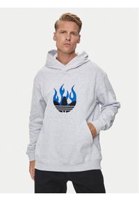 Adidas - adidas Bluza Flames Logo IS2947 Szary Regular Fit. Kolor: szary. Materiał: bawełna #1