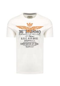 Aeronautica Militare - T-shirt AERONAUTICA MILITARE. Materiał: bawełna, prążkowany. Długość rękawa: krótki rękaw. Długość: krótkie. Wzór: nadruk. Styl: klasyczny #1