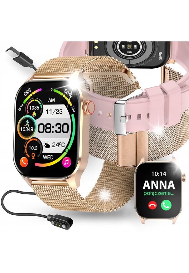 Smartwatch JG Smart SMARTWATCH DAMSKI ZEGAREK POLSKIE MENU POMIAR CIŚNIENIA PULS ROZMOWY. Rodzaj zegarka: smartwatch