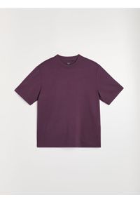 Sinsay - Bluza z krótkim rękawem z wiskozą - fioletowy. Kolor: fioletowy. Materiał: wiskoza. Długość rękawa: krótki rękaw. Długość: krótkie