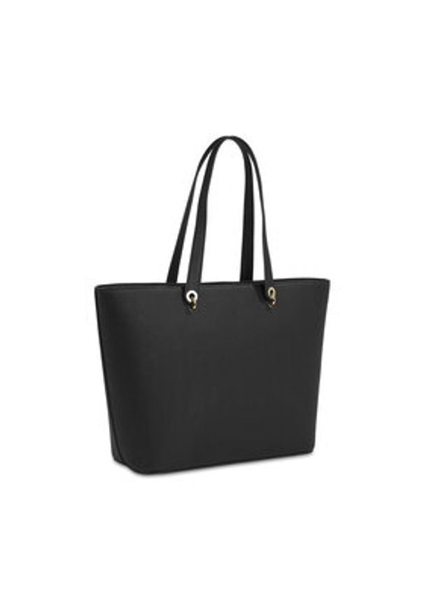 TOMMY HILFIGER - Tommy Hilfiger Torebka Th Emblem Tote AW0AW15178 Czarny. Kolor: czarny. Materiał: skórzane