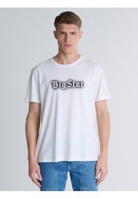Big-Star - Koszulka męska bawełniana z nadrukiem biała Seddel 100. Okazja: na co dzień. Kolor: biały. Materiał: bawełna. Wzór: nadruk. Styl: retro, casual, klasyczny