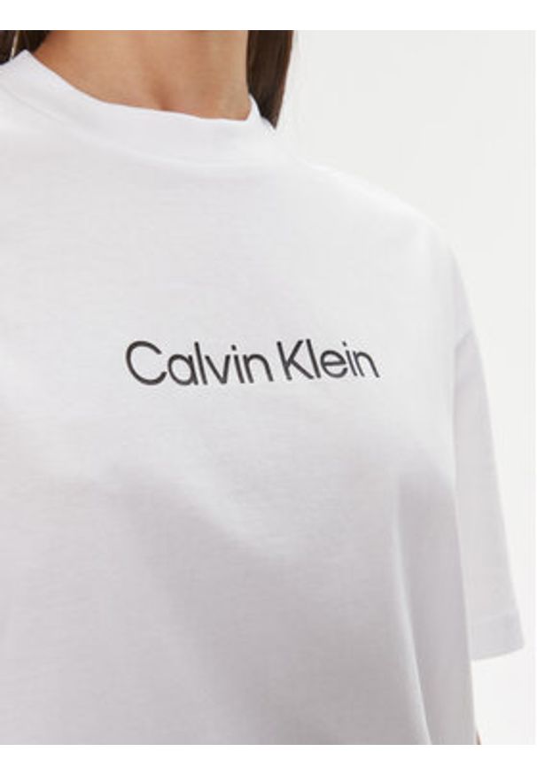 Calvin Klein T-Shirt Hero Logo Oversized T Shirt K20K206778 Biały Regular Fit. Kolor: biały. Materiał: bawełna