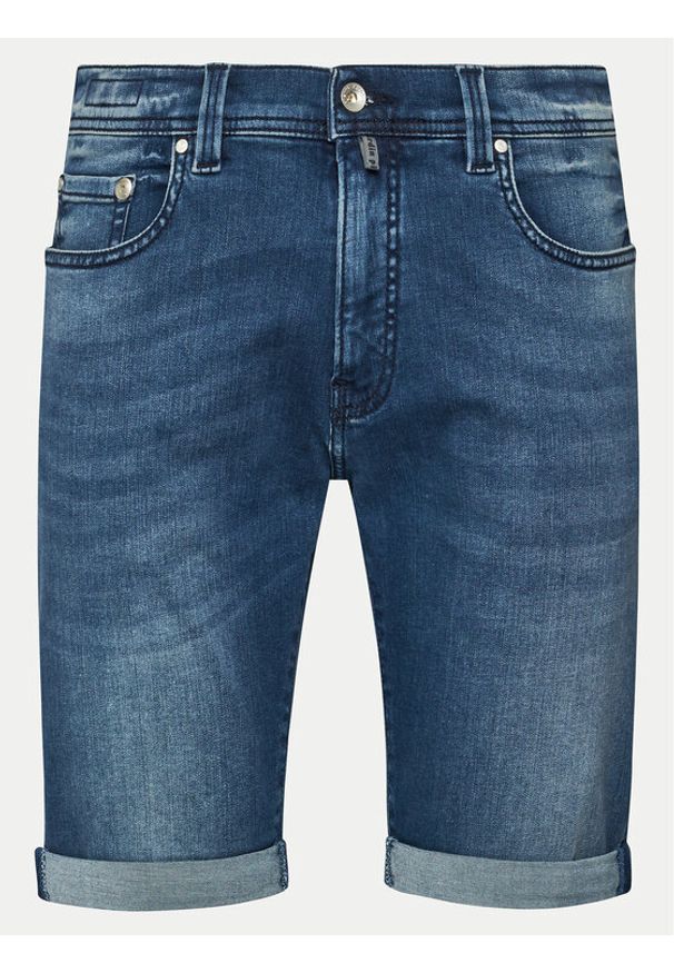 Pierre Cardin Szorty jeansowe 34520/000/8128 Granatowy Modern Fit. Kolor: niebieski. Materiał: bawełna