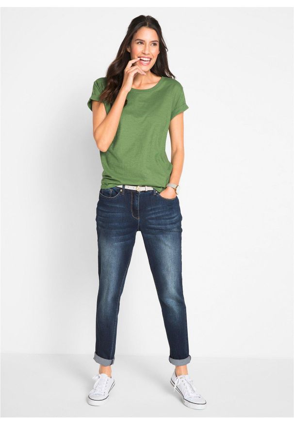 bonprix - Koszulka boxy. Kolor: zielony. Długość rękawa: krótki rękaw. Długość: krótkie