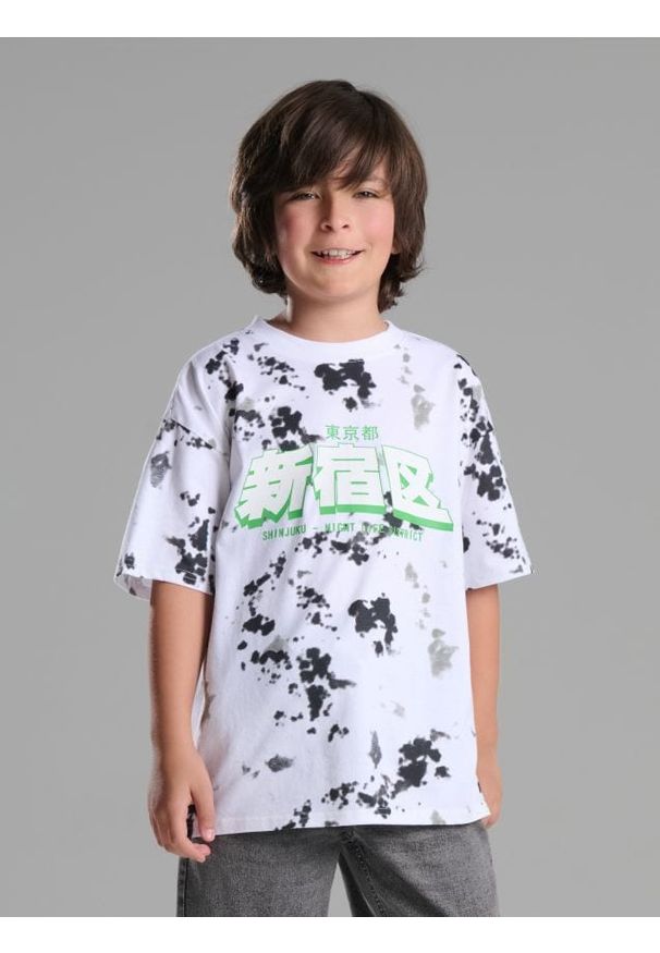 Sinsay - Koszulka z nadrukiem - biały. Kolor: biały. Wzór: nadruk