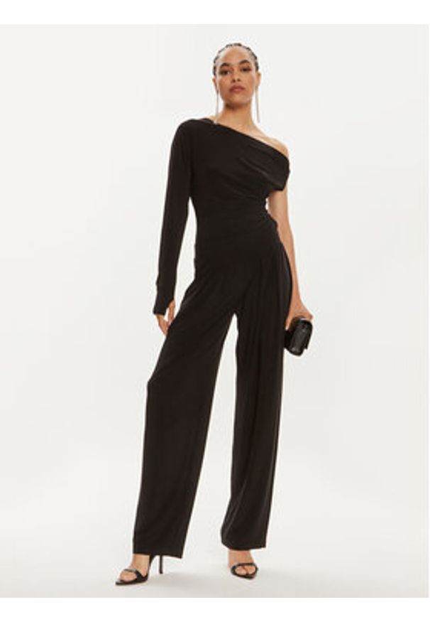 NORMA KAMALI Bluzka KK4236PLC85001 Czarny Slim Fit. Kolor: czarny. Materiał: syntetyk