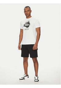 Lacoste T-Shirt TH8917 Biały Regular Fit. Kolor: biały. Materiał: bawełna