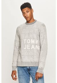 Tommy Jeans - Sweter. Kolor: szary. Materiał: bawełna, dzianina. Długość rękawa: długi rękaw. Długość: długie #1