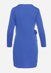 Born2be - Granatowa Sukienka Kopertowa Mini Wiązana w Pasie Icona. Kolor: niebieski. Typ sukienki: kopertowe. Styl: elegancki. Długość: mini #6