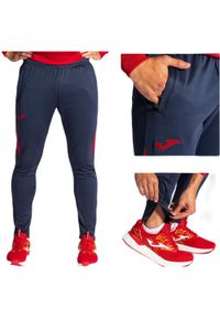 Spodnie sportowe dresowe męskie Joma Championship VII z kieszeniami. Kolor: czerwony, niebieski, wielokolorowy. Materiał: dresówka. Sport: bieganie, fitness, piłka nożna
