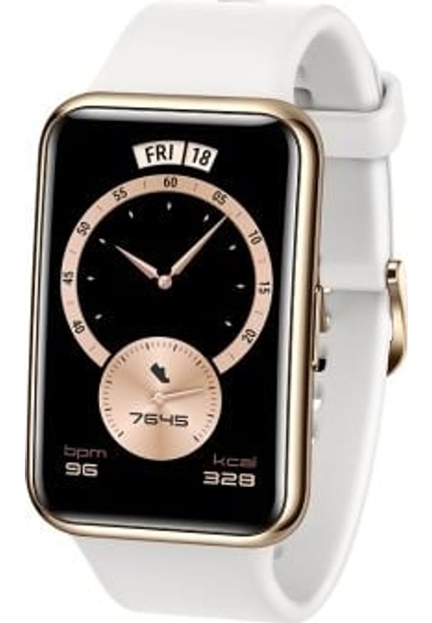 HUAWEI - Smartwatch Huawei Fit Elegant Biały (55026333). Rodzaj zegarka: smartwatch. Kolor: biały