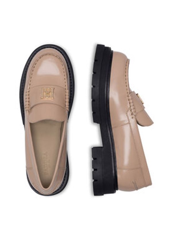 Badura Loafersy PAOLA-112890 Beżowy. Kolor: beżowy. Materiał: skóra, lakier