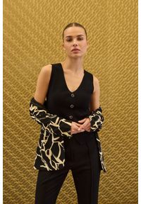 MOODO - Dzianinowa kamizelka czarny. Kolor: czarny. Materiał: dzianina #1