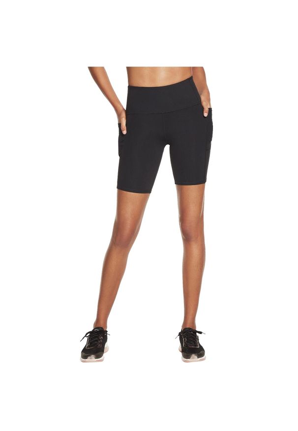 skechers - Spodenki sportowe damskie Skechers Go Walk High Waisted Walk Short. Kolor: czarny. Materiał: elastan, nylon