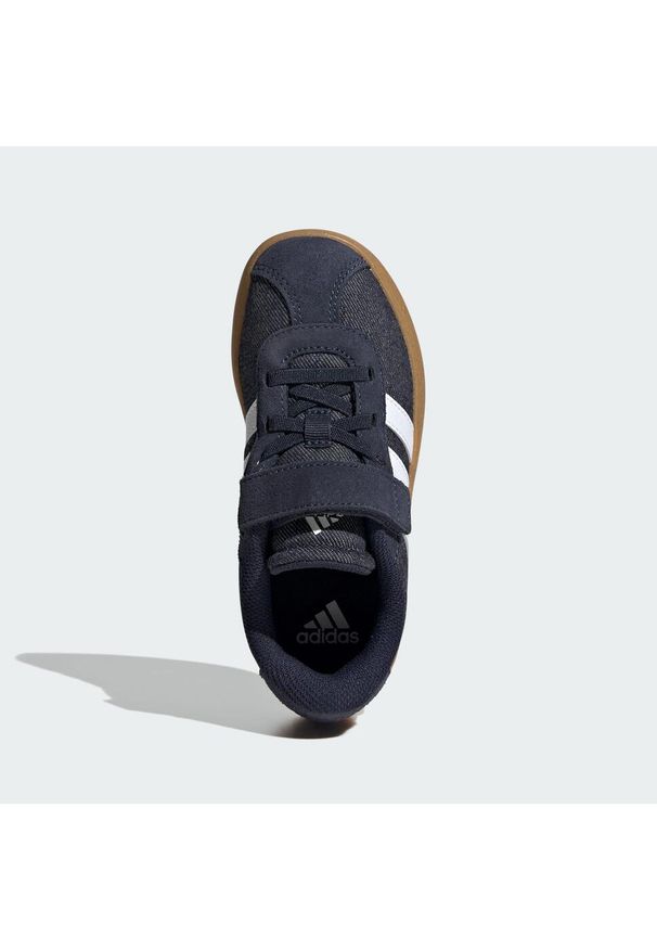 Adidas - Buty VL Court 3.0 Kids. Zapięcie: rzepy. Kolor: biały, brązowy, niebieski, wielokolorowy