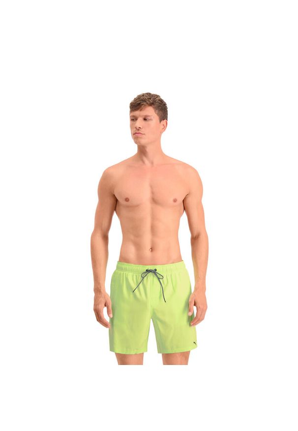 Męskie kąpielówki Puma, średniej długości, Fizzy Yellow. Kolor: żółty. Materiał: poliester. Styl: sportowy