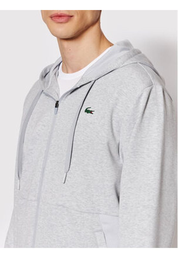 Lacoste Bluza SH9676 Szary Regular Fit. Kolor: szary. Materiał: syntetyk
