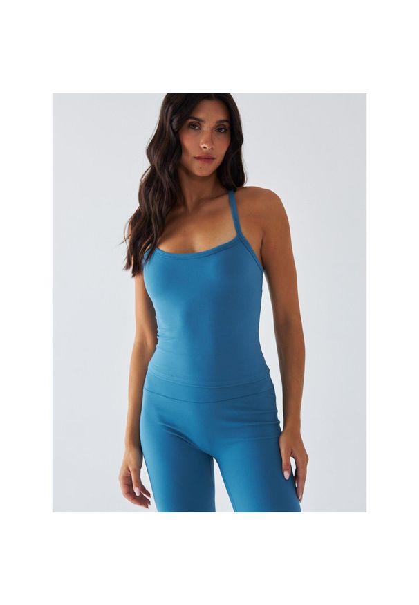 BESHAPED - Top Sportowy BeShaped Morning Dew. Kolor: niebieski. Materiał: nylon, elastan. Sport: bieganie