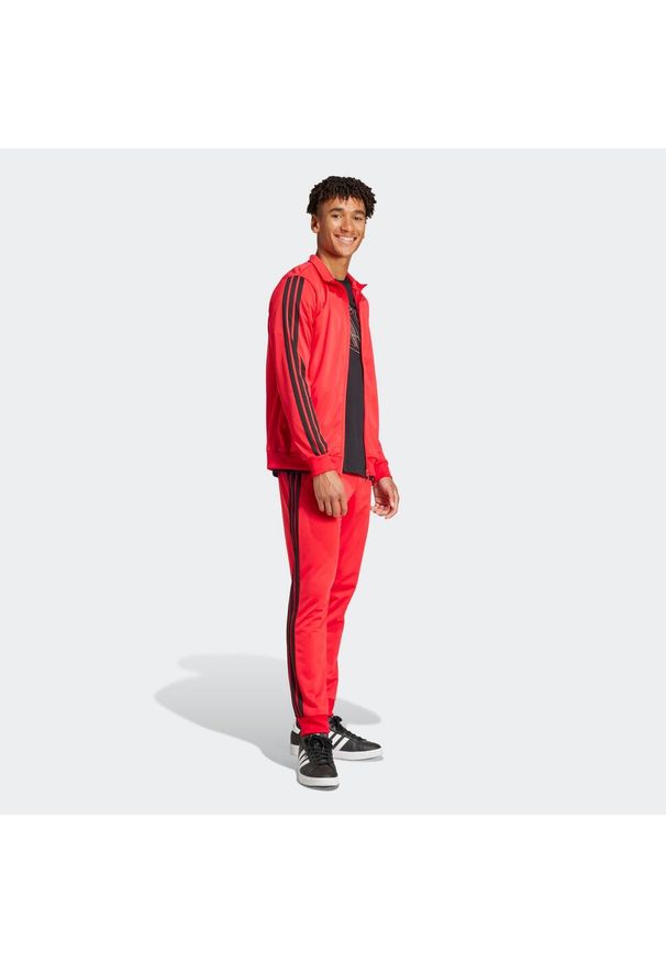Adidas - Dres męski ADIDAS fitness. Kolor: czerwony. Materiał: dresówka. Sport: fitness
