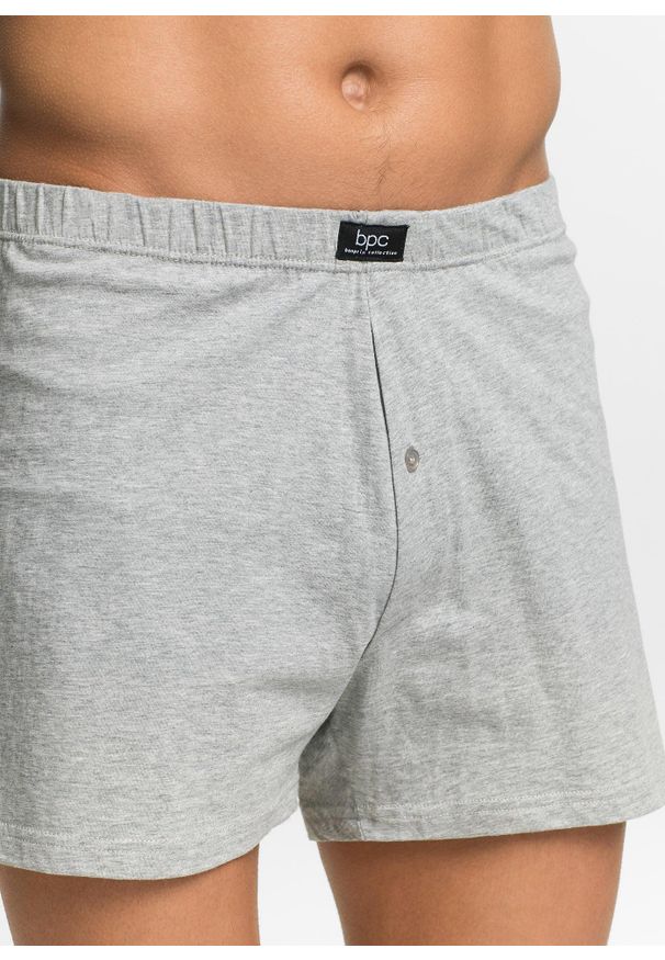bonprix - Luźniejsze bokserki z dżerseju (4 pary). Kolor: szary. Materiał: jersey