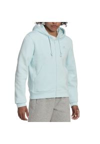 Adidas - Bluza adidas All SZN Fleece Full-Zip Hoodie HK0412 - niebieska. Kolor: niebieski. Materiał: poliester, materiał, bawełna. Styl: sportowy