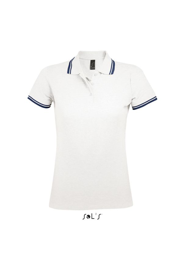 SOL'S - Damska koszulka polo Sol's Pasadena. Typ kołnierza: polo. Kolor: wielokolorowy, niebieski, biały. Materiał: bawełna