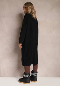 Renee - Czarny Długi Kardigan Zapinany Rousalere. Kolor: czarny. Materiał: dzianina. Długość: długie #3