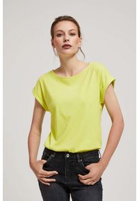 MOODO - Bawełniany t-shirt limonkowy. Materiał: bawełna