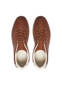 TOMMY HILFIGER - Tommy Hilfiger Sneakersy Th Lo Lux 1A2 Cognac FM0FM05870 Brązowy. Kolor: brązowy. Materiał: skóra #5