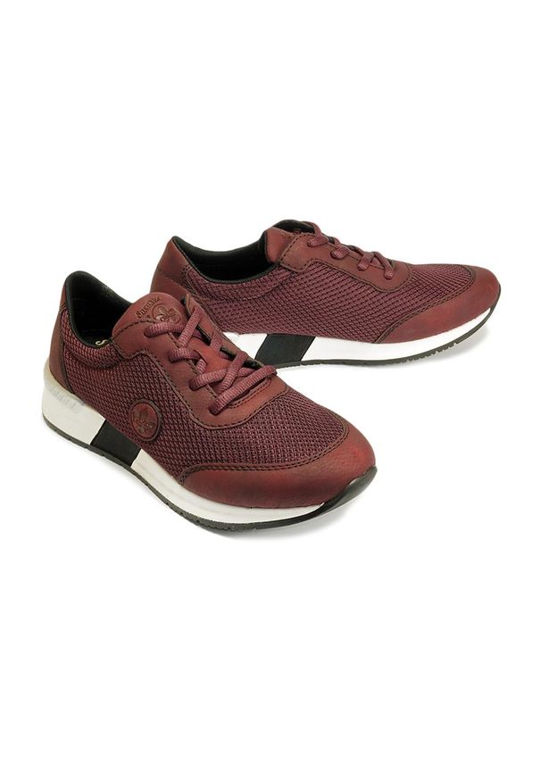 Rieker - RIEKER N7630-36 red, półbuty/sneakersy damskie. Zapięcie: sznurówki. Kolor: czerwony. Szerokość cholewki: normalna