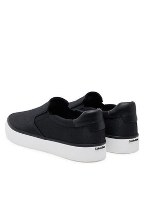 Calvin Klein Tenisówki Vulc Slip On - Jacq HW0HW02411 Czarny. Zapięcie: bez zapięcia. Kolor: czarny. Materiał: skóra