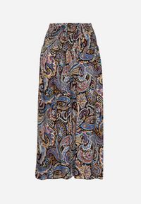 Born2be - Czarne Bawełniane Spodnie Kuloty z Wzorem Paisley Tarrisa. Okazja: na co dzień. Kolor: czarny. Materiał: bawełna. Wzór: paisley. Styl: elegancki, casual #5