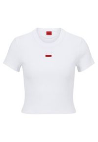 Hugo - HUGO T-Shirt Deluisa 50489120 Biały Slim Fit. Kolor: biały. Materiał: bawełna #4