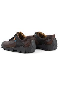 Olivier Skórzane buty trekkingowe męskie 214GT brązowe. Okazja: na co dzień, na spacer. Kolor: brązowy. Materiał: skóra. Sport: turystyka piesza