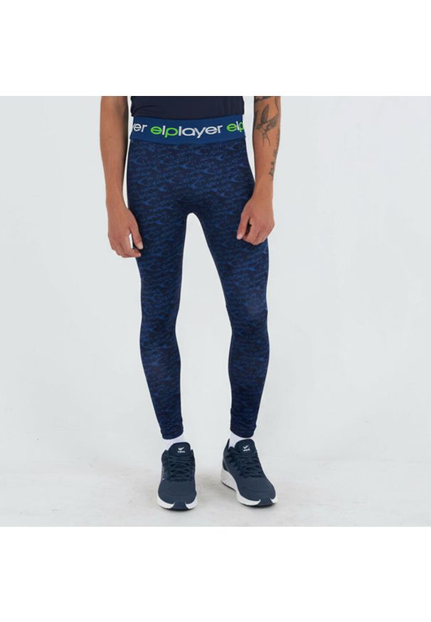 ELPLAYER - Techniczne legginsy treningowe NAMER. Kolor: niebieski. Materiał: poliester. Sport: fitness