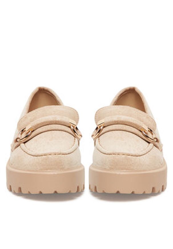 DeeZee Loafersy LE601-4 Beżowy. Kolor: beżowy. Materiał: materiał