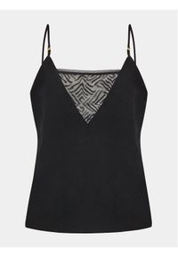 Chantelle Koszulka piżamowa C11V10 Czarny Regular Fit. Kolor: czarny. Materiał: syntetyk #1