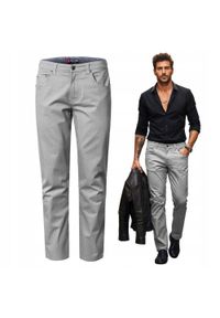 Lekkie, Bawełniane Spodnie - Wiosna, Lato - Pako Jeans - Szare. Kolor: szary. Materiał: elastan, bawełna. Sezon: wiosna, lato #5